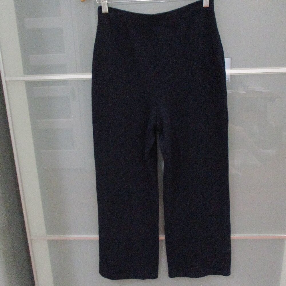 St. John Collection by Marie Gray Navy Santana Knit Wide Leg Pants